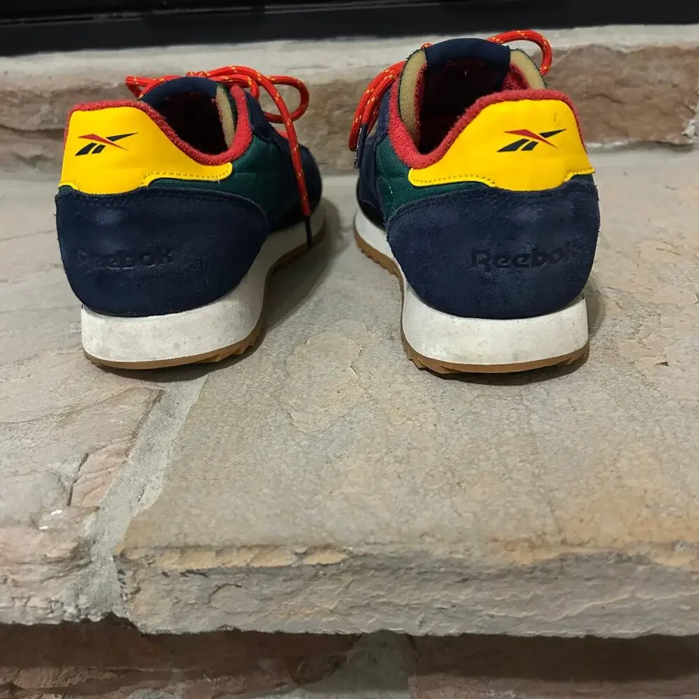 Reebok Classic Leather Ripple Altered sneakers Green Red Yellow Streetwear sz 9